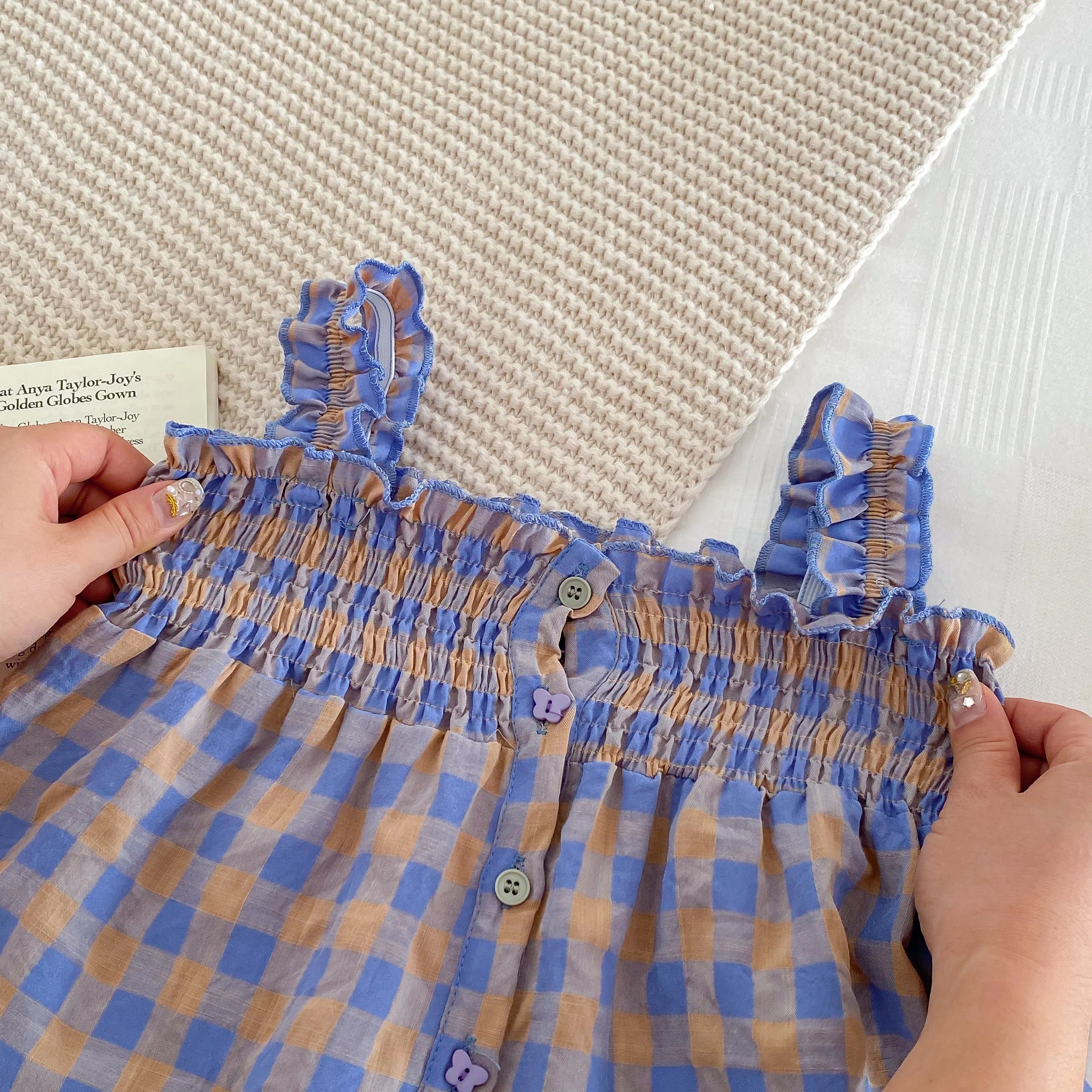 Lavender Gingham Set
