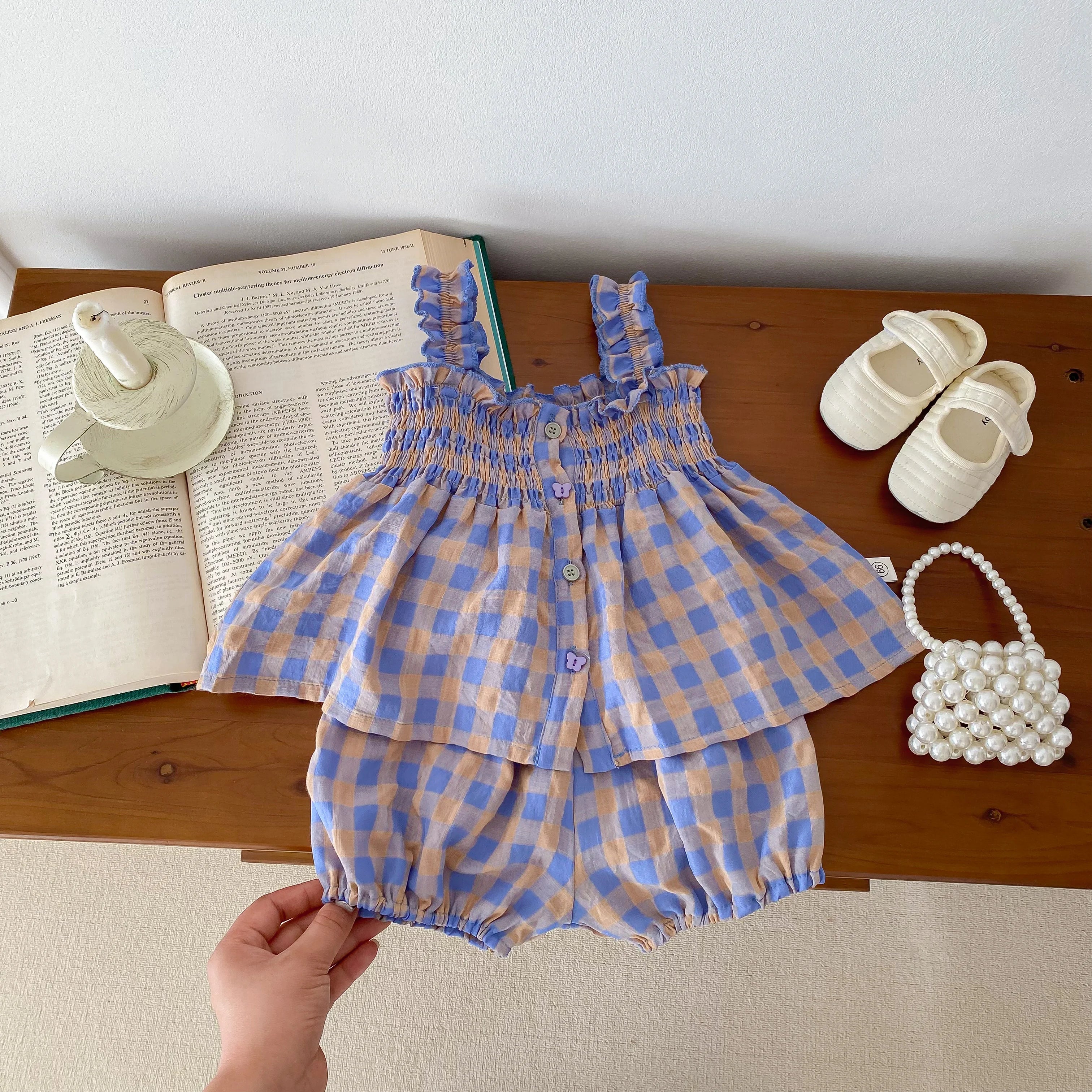 Lavender Gingham Set